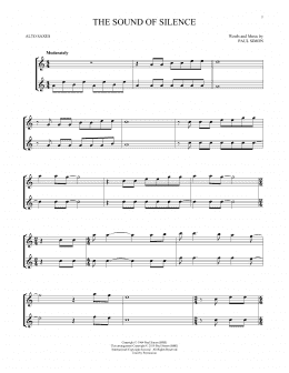 page one of The Sound Of Silence (Alto Sax Duet)