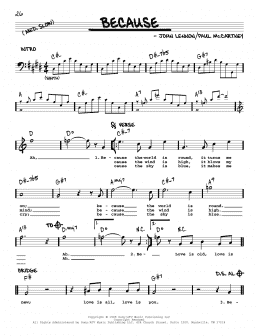 page one of Because [Jazz version] (Real Book – Melody, Lyrics & Chords)