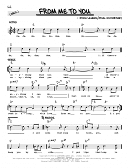 page one of From Me To You [Jazz version] (Real Book – Melody, Lyrics & Chords)