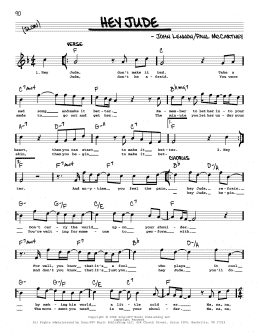 page one of Hey Jude [Jazz version] (Real Book – Melody, Lyrics & Chords)