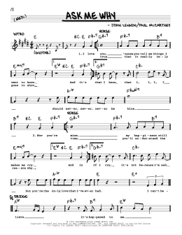 page one of Ask Me Why [Jazz version] (Real Book – Melody, Lyrics & Chords)