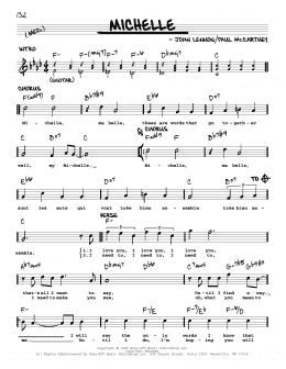 page one of Michelle [Jazz version] (Real Book – Melody, Lyrics & Chords)