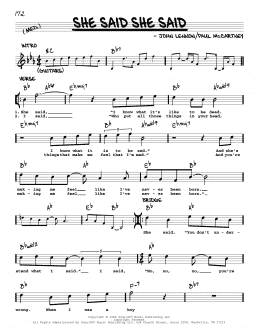 page one of She Said She Said [Jazz version] (Real Book – Melody, Lyrics & Chords)