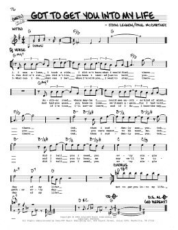 page one of Got To Get You Into My Life [Jazz version] (Real Book – Melody, Lyrics & Chords)