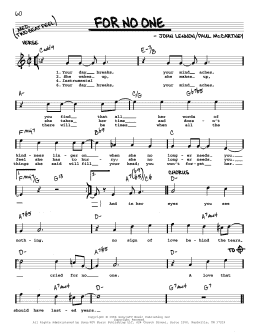 page one of For No One [Jazz version] (Real Book – Melody, Lyrics & Chords)