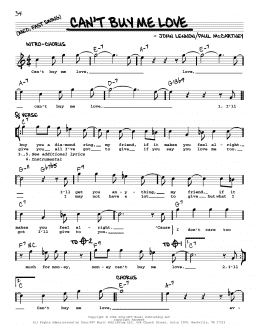 page one of Can't Buy Me Love [Jazz version] (Real Book – Melody, Lyrics & Chords)