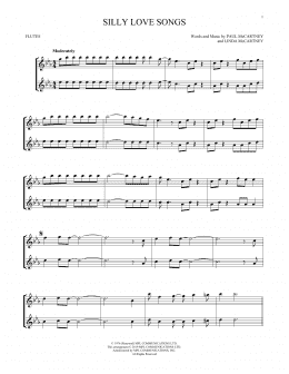 page one of Silly Love Songs (Flute Duet)