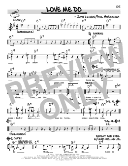 page one of Love Me Do [Jazz version] (Real Book – Melody, Lyrics & Chords)