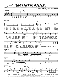 page one of Back In The U.S.S.R. [Jazz version] (Real Book – Melody, Lyrics & Chords)