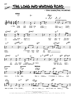 page one of The Long And Winding Road [Jazz version] (Real Book – Melody, Lyrics & Chords)