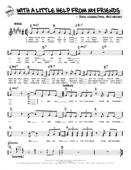 page one of With A Little Help From My Friends [Jazz version] (Real Book – Melody, Lyrics & Chords)