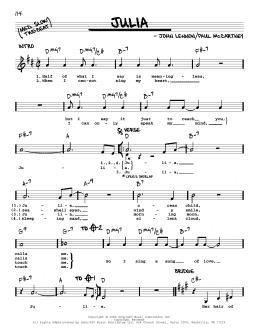 page one of Julia [Jazz version] (Real Book – Melody, Lyrics & Chords)