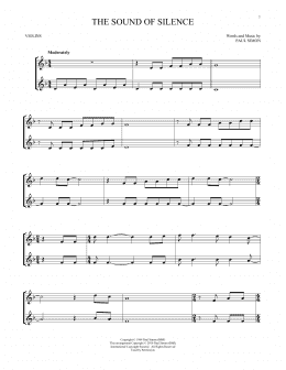 page one of The Sound Of Silence (Violin Duet)