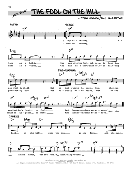 page one of The Fool On The Hill [Jazz version] (Real Book – Melody, Lyrics & Chords)