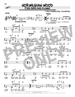 page one of Norwegian Wood (This Bird Has Flown) [Jazz version] (Real Book – Melody, Lyrics & Chords)