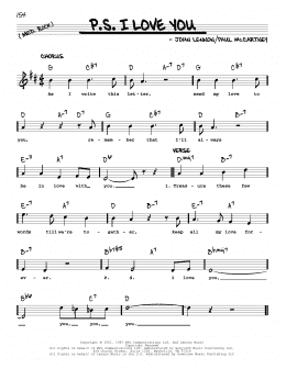 page one of P.S. I Love You [Jazz version] (Real Book – Melody, Lyrics & Chords)