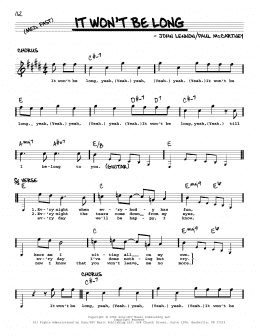page one of It Won't Be Long [Jazz version] (Real Book – Melody, Lyrics & Chords)