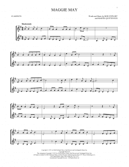 page one of Maggie May (Clarinet Duet)