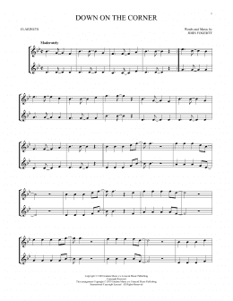 page one of Down On The Corner (Clarinet Duet)