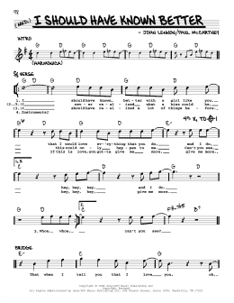 page one of I Should Have Known Better [Jazz version] (Real Book – Melody, Lyrics & Chords)