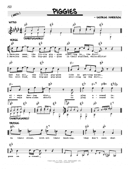 page one of Piggies [Jazz version] (Real Book – Melody, Lyrics & Chords)