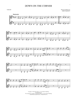 page one of Down On The Corner (Violin Duet)