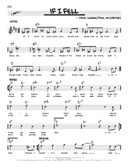 page one of If I Fell [Jazz version] (Real Book – Melody, Lyrics & Chords)