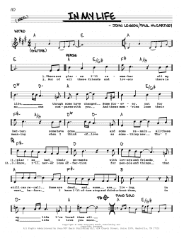 page one of In My Life [Jazz version] (Real Book – Melody, Lyrics & Chords)