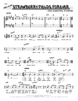 page one of Strawberry Fields Forever [Jazz version] (Real Book – Melody, Lyrics & Chords)
