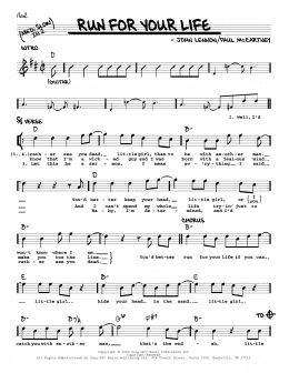 page one of Run For Your Life [Jazz version] (Real Book – Melody, Lyrics & Chords)