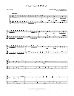 page one of Silly Love Songs (Alto Sax Duet)