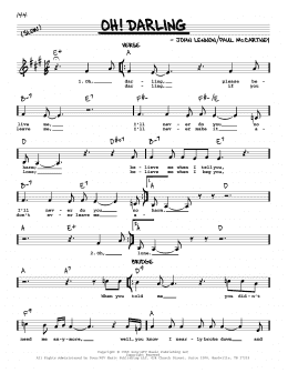 page one of Oh! Darling [Jazz version] (Real Book – Melody, Lyrics & Chords)