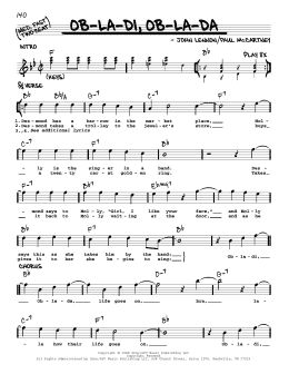 page one of Ob-La-Di, Ob-La-Da [Jazz version] (Real Book – Melody, Lyrics & Chords)