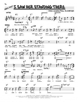 page one of I Saw Her Standing There [Jazz version] (Real Book – Melody, Lyrics & Chords)