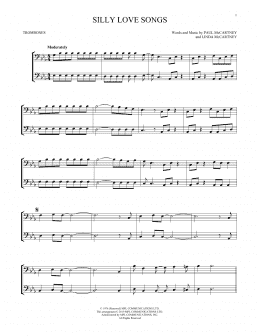 page one of Silly Love Songs (Trombone Duet)