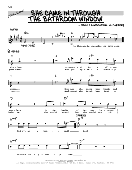 page one of She Came In Through The Bathroom Window [Jazz version] (Real Book – Melody, Lyrics & Chords)