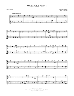 page one of One More Night (Alto Sax Duet)