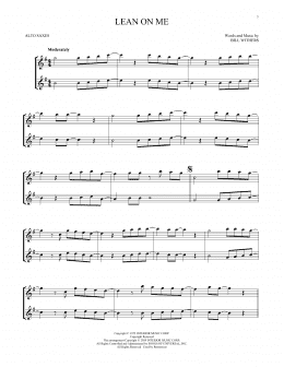 page one of Lean On Me (Alto Sax Duet)