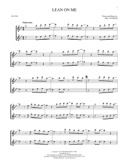 page one of Lean On Me (Flute Duet)
