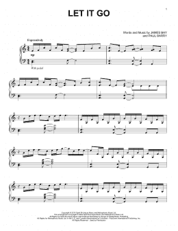 page one of Let It Go (Piano Solo)
