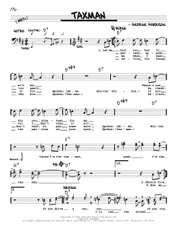 page one of Taxman [Jazz version] (Real Book – Melody, Lyrics & Chords)