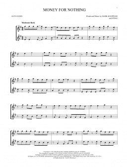page one of Money For Nothing (Alto Sax Duet)