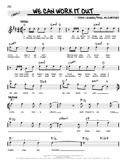 page one of We Can Work It Out [Jazz version] (Real Book – Melody, Lyrics & Chords)
