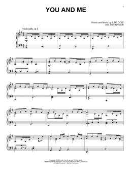 page one of You And Me (Piano Solo)