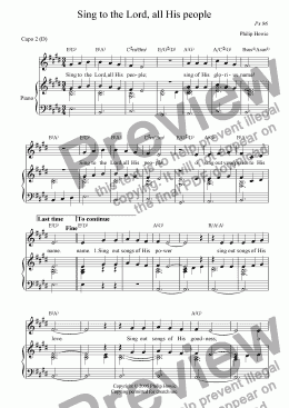 page one of Sing to the Lord, all His people