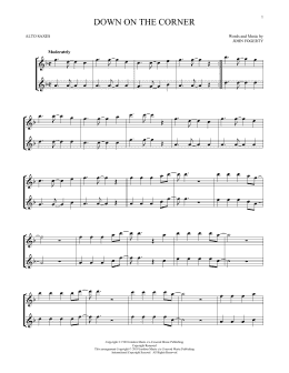 page one of Down On The Corner (Alto Sax Duet)