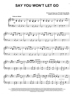 page one of Say You Won't Let Go (Piano Solo)