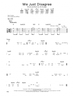 page one of We Just Disagree (Guitar Lead Sheet)