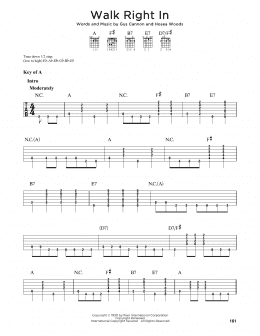 page one of Walk Right In (Guitar Lead Sheet)