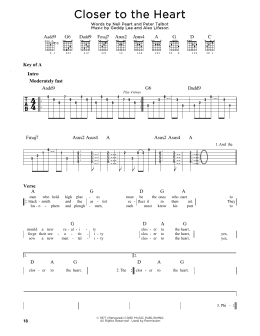 page one of Closer To The Heart (Guitar Lead Sheet)